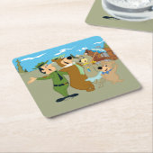 Yogi Beer en vrienden warm welkom Kartonnen Onderzetters (Schuin)