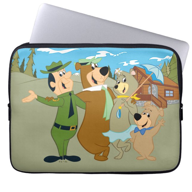 Yogi Beer en vrienden warm welkom Laptop Sleeve (Voorkant)