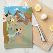 Yogi Beer en vrienden warm welkom Theedoek (Quarter Fold)