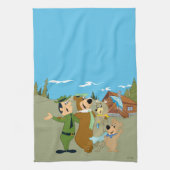 Yogi Beer en vrienden warm welkom Theedoek (Verticaal)