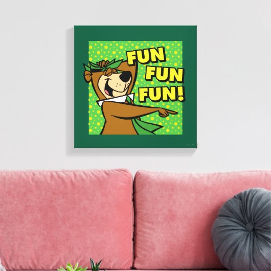 Yogi Beer Fun Fun Fun Canvas Afdruk (Insitu (Woonkamer))