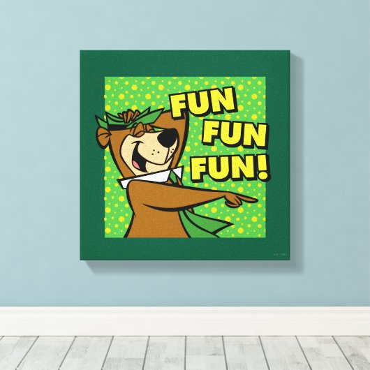Yogi Beer Fun Fun Fun Canvas Afdruk (Insitu (Houten vloer))