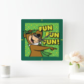 Yogi Beer Fun Fun Fun Vierkante Klok (Huis)