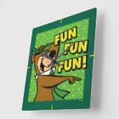 Yogi Beer Fun Fun Fun Vierkante Klok (Hoek)