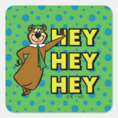 Yogi Beer Hey Hey Hey Hey Vierkante Sticker (Voorkant)