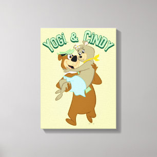 Yogi Beer met Cindy Beer Canvas Afdruk