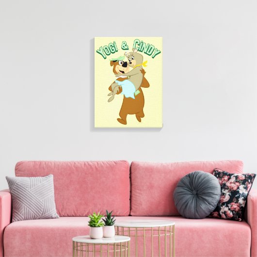Yogi Beer met Cindy Beer Canvas Afdruk (Insitu (Woonkamer))