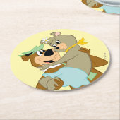 Yogi Beer met Cindy Beer Ronde Kartonnen Onderzetter (Gebogen)