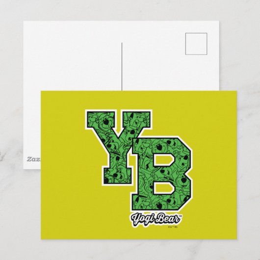Yogi Beer met patroon Varsity Letters Briefkaart (Voorkant / Achterkant)