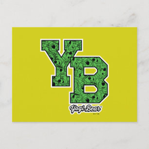 Yogi Beer met patroon Varsity Letters Briefkaart