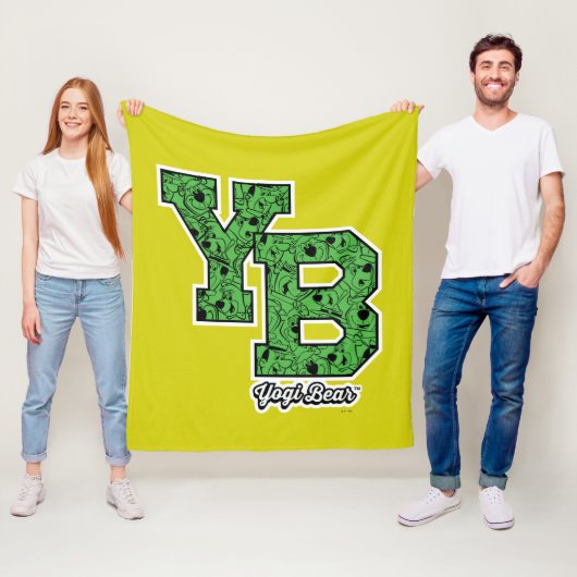 Yogi Beer met patroon Varsity Letters Fleece Deken (In situ)