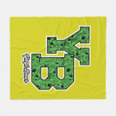 Yogi Beer met patroon Varsity Letters Fleece Deken (Voorkant (Horizontaal))