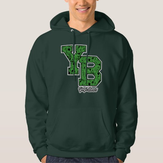 Yogi Beer met patroon Varsity Letters Hoodie (Voorkant)
