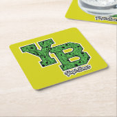 Yogi Beer met patroon Varsity Letters Kartonnen Onderzetters (Schuin)