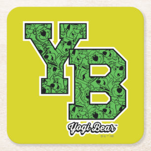 Yogi Beer met patroon Varsity Letters Kartonnen Onderzetters