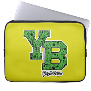 Yogi Beer met patroon Varsity Letters Laptop Sleeve