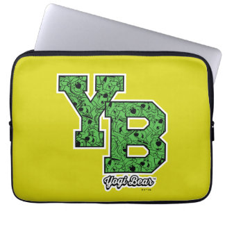 Yogi Beer met patroon Varsity Letters Laptop Sleeve