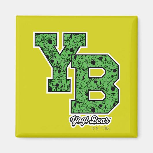Yogi Beer met patroon Varsity Letters Magneet (Voorkant)