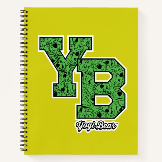 Yogi Beer met patroon Varsity Letters Notitieboek (Voorkant)