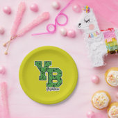 Yogi Beer met patroon Varsity Letters Papieren Bordje (Feest)