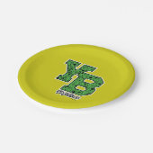 Yogi Beer met patroon Varsity Letters Papieren Bordje (Gekanteld)