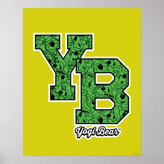 Yogi Beer met patroon Varsity Letters Poster (Voorkant)