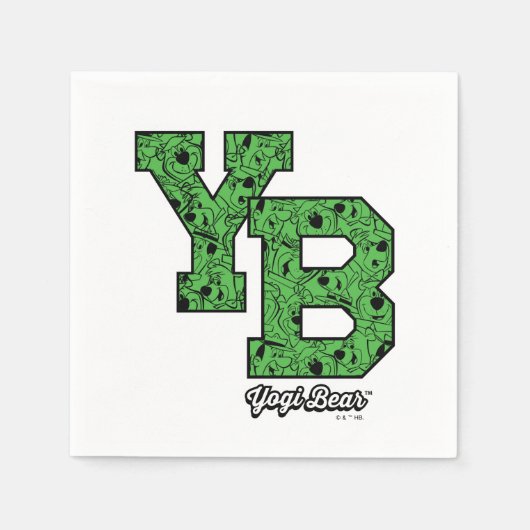 Yogi Beer met patroon Varsity Letters Servet (Voorkant)