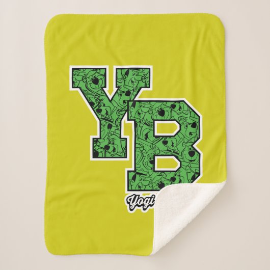Yogi Beer met patroon Varsity Letters Sherpa Deken (Voorkant)