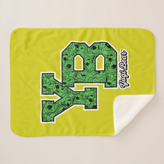Yogi Beer met patroon Varsity Letters Sherpa Deken (Voorkant (horizontaal))