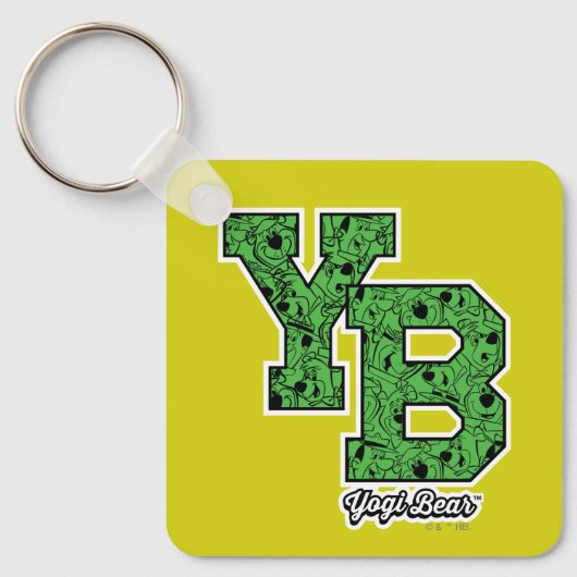 Yogi Beer met patroon Varsity Letters Sleutelhanger (Voorkant)