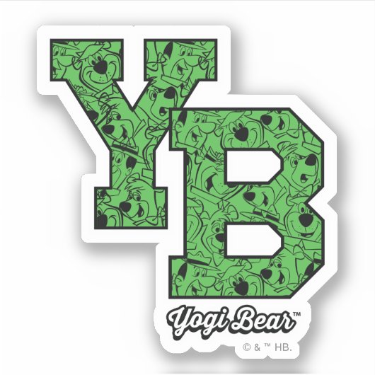 Yogi Beer met patroon Varsity Letters Sticker (Voorkant)