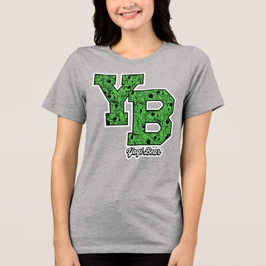 Yogi Beer met patroon Varsity Letters Tri-Blend Shirt (Voorkant)