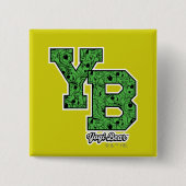 Yogi Beer met patroon Varsity Letters Vierkante Button 5,1 Cm (Voorkant)