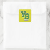 Yogi Beer met patroon Varsity Letters Vierkante Sticker (Tas)