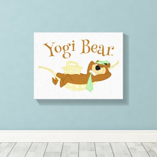 Yogi Beer Picknick Hangmat Nap Tijd Canvas Afdruk (Insitu (Houten vloer))