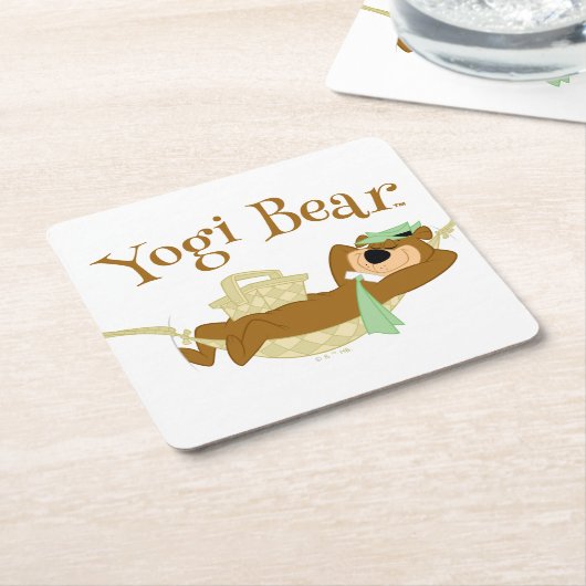 Yogi Beer Picknick Hangmat Nap Tijd Kartonnen Onderzetters (Schuin)