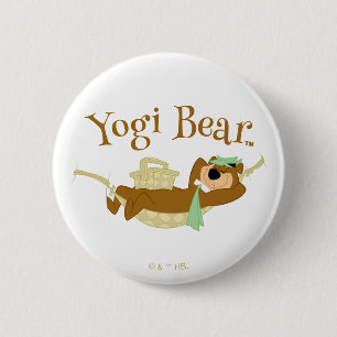Yogi Beer Picknick Hangmat Nap Tijd Ronde Button 5,7 Cm