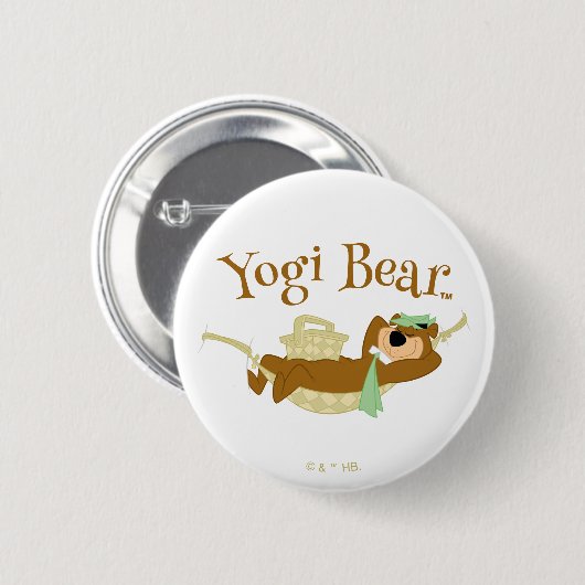 Yogi Beer Picknick Hangmat Nap Tijd Ronde Button 5,7 Cm (Voorkant /achterkant)