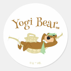 Yogi Beer Picknick Hangmat Nap Tijd Ronde Sticker