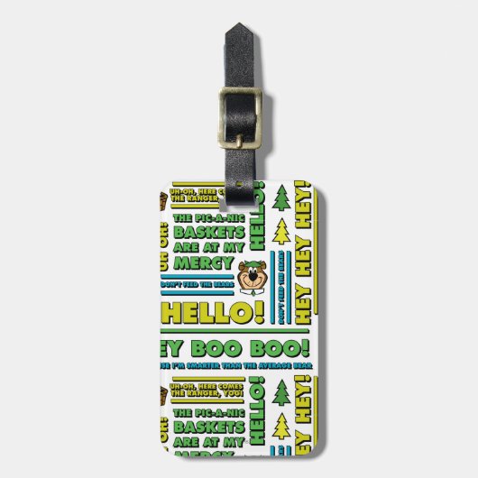Yogi Beer Picnic Quotes & leuke zinnen Patroon Bagagelabel (Voorkant verticaal)