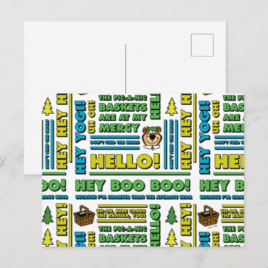 Yogi Beer Picnic Quotes & leuke zinnen Patroon Briefkaart (Voorkant / Achterkant)