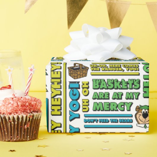 Yogi Beer Picnic Quotes & leuke zinnen Patroon Cadeaupapier (Verjaardagsfeest)