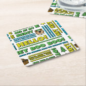 Yogi Beer Picnic Quotes & leuke zinnen Patroon Kartonnen Onderzetters (Schuin)