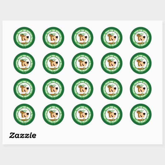 Yogi Beer Smiling Portrait Ronde Sticker (Vel)