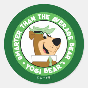 Yogi Beer Smiling Portrait Ronde Sticker