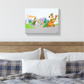 Yogi Beer's grote picknickmand ontsnapping Canvas Afdruk (Insitu (Slaapkamer))