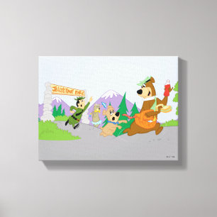 Yogi Beer's grote picknickmand ontsnapping Canvas Afdruk