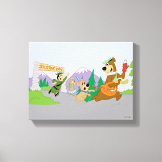 Yogi Beer's grote picknickmand ontsnapping Canvas Afdruk