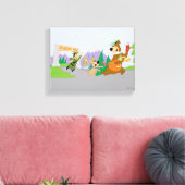 Yogi Beer's grote picknickmand ontsnapping Canvas Afdruk (Insitu (Woonkamer))