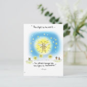Yogi Firefly "Wees een licht voor de wereld" Briefkaart (Staand voorkant)